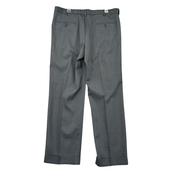 Savane Grey Pleated Front Cuffed Dress Trousers Mens Career Type Size 36 X 29 - Picture 2 of 7